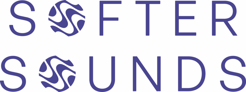 Softer Sounds logo in purple