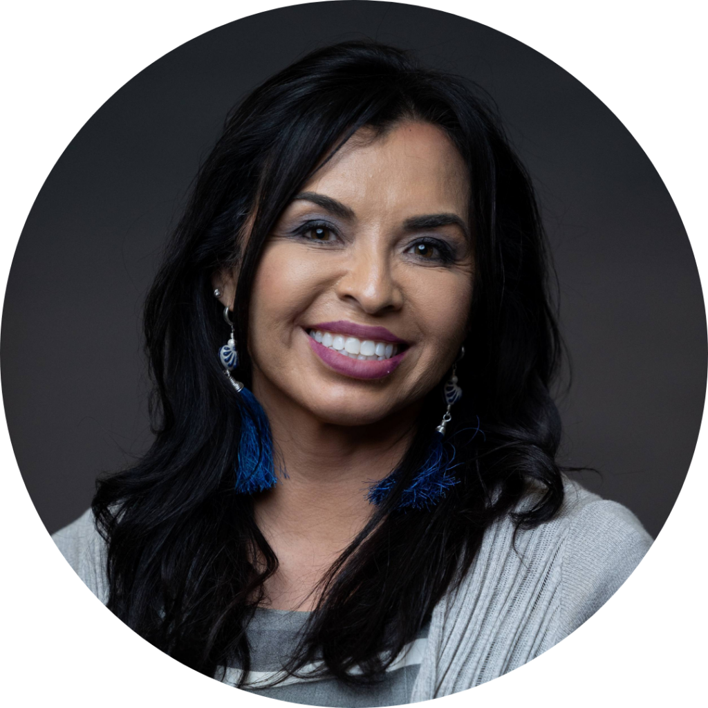 Gabriela Ramirez-Arellano smiles at the caera